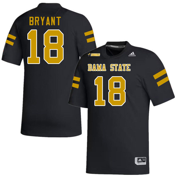Alabama State Hornets #18 Nazareth Bryant College Football Jerseys Stitched Sale-Black